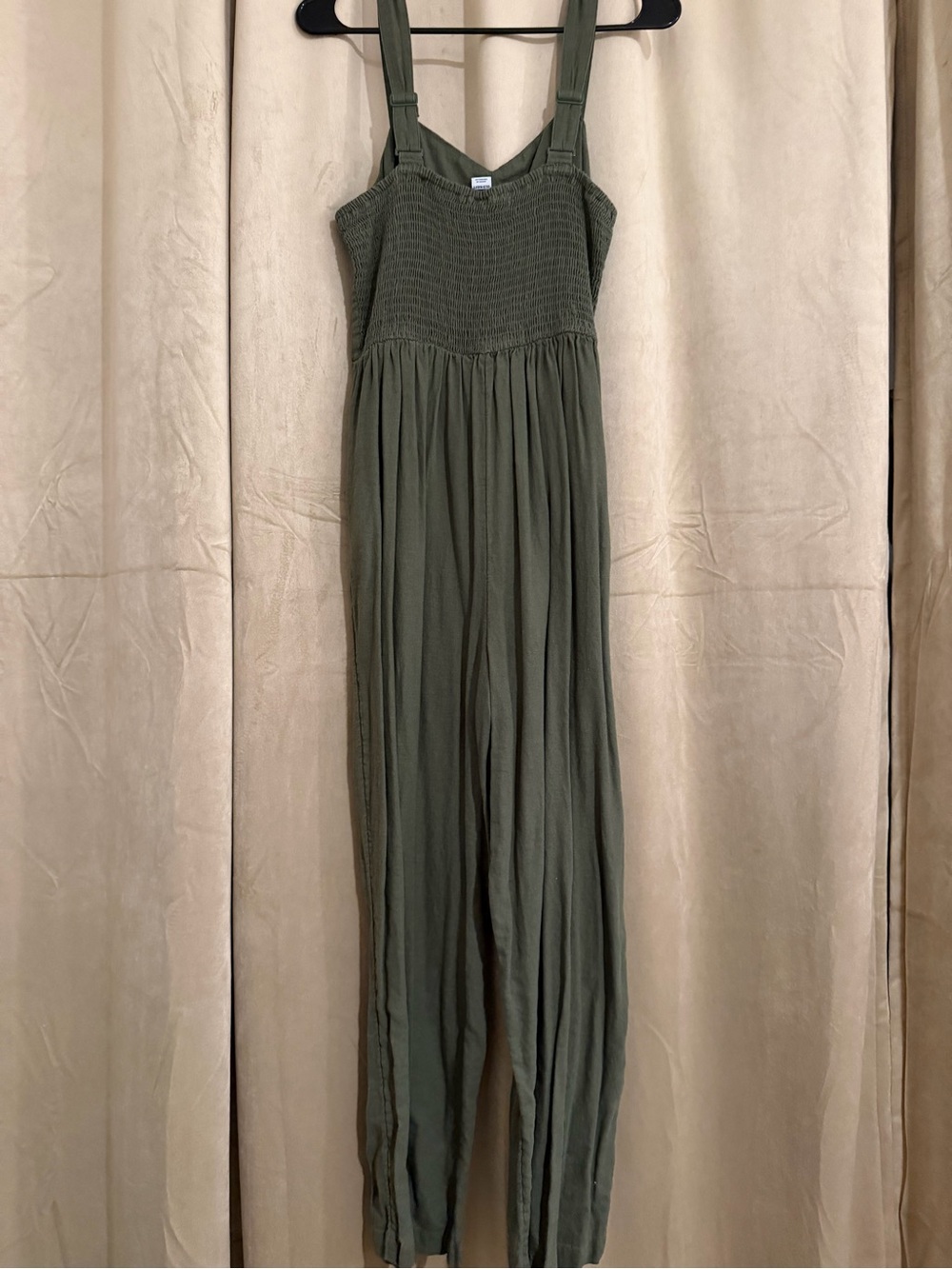 Old Navy Olive Green Smocked Jumpsuit